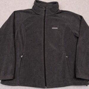 Columbia Benton Springs Fleece‎ Jacket Women's 2X Gray Full Zip Outdoor Hiking